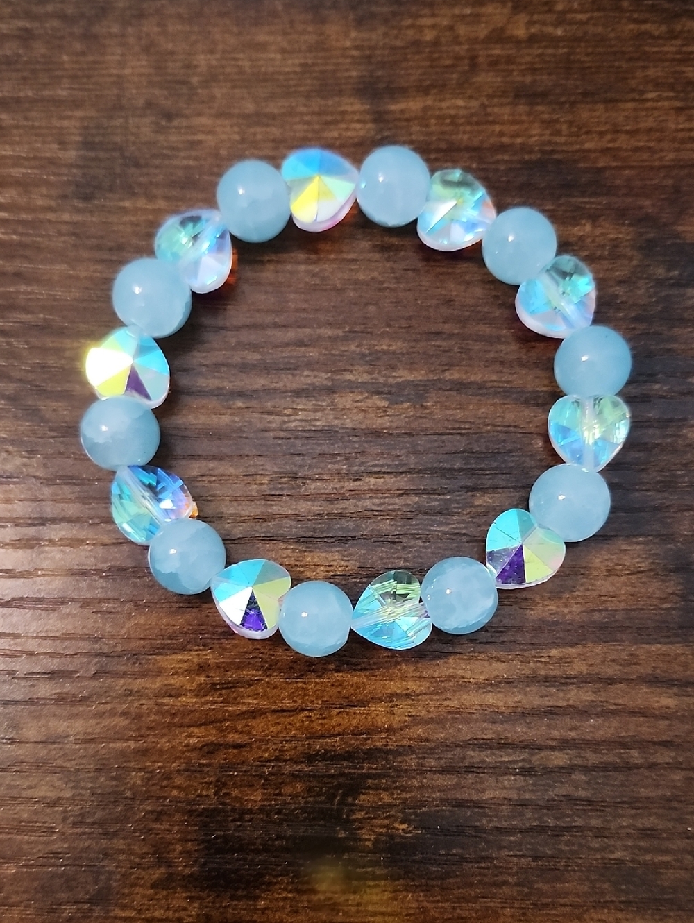 Handmade Burma Jade And Adabele Austrian Glass Crystal Beaded Bracelet